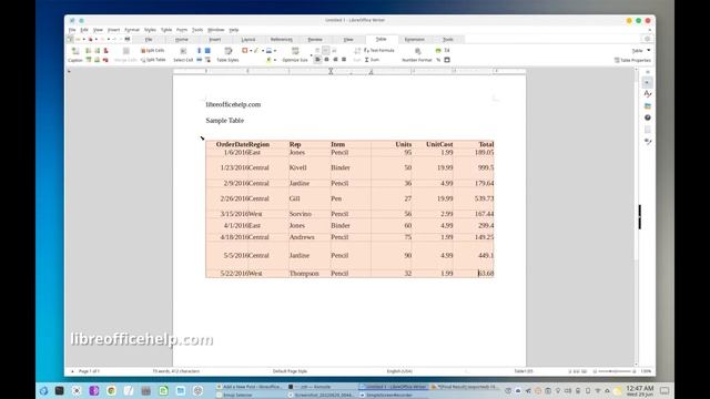 Horizontally Vertically Center Text in LibreOffice Writer Table смотреть онлайн