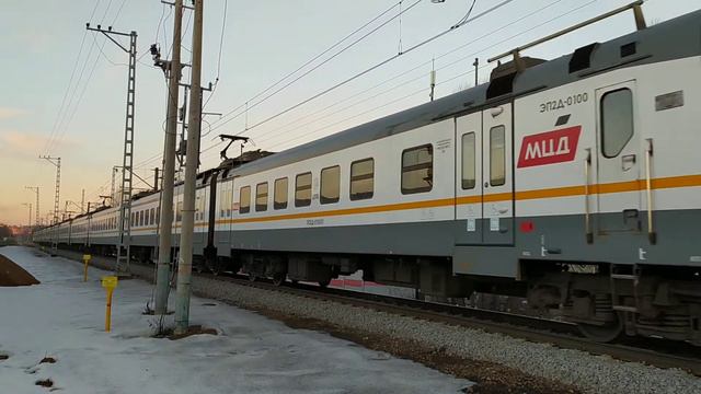 Электропоезд ЭП2Д-0100 ЦППК перегон Каналстрой - Дмитров 2.03.2022 смотреть онлайн