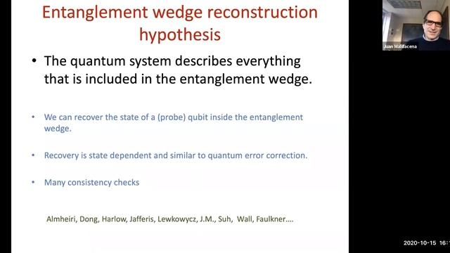Juan Maldacena - The entropy of Hawking radiation 10-15-20 смотреть онлайн