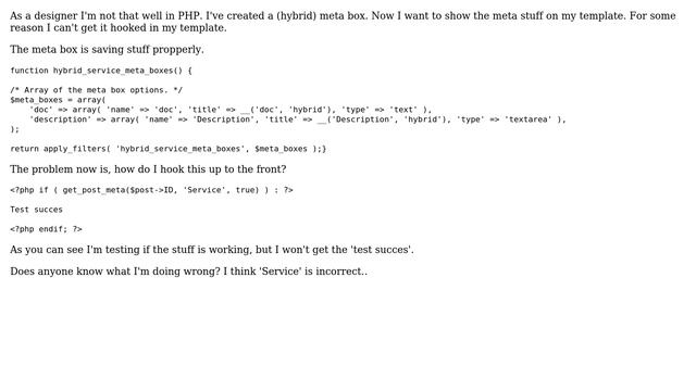Wordpress: Hybrid meta box, how to show? смотреть онлайн