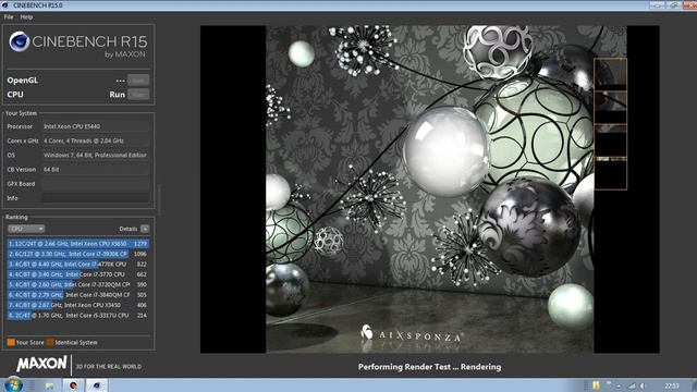 Intel Xeon E5440 @ 2.8 GHz Cinebench R15 Test Results смотреть онлайн