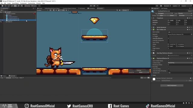 Unity 2D: One Way Platforms смотреть онлайн