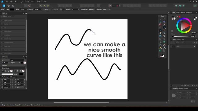 Smooth Curves in Affinity Designer | Stabiliser смотреть онлайн