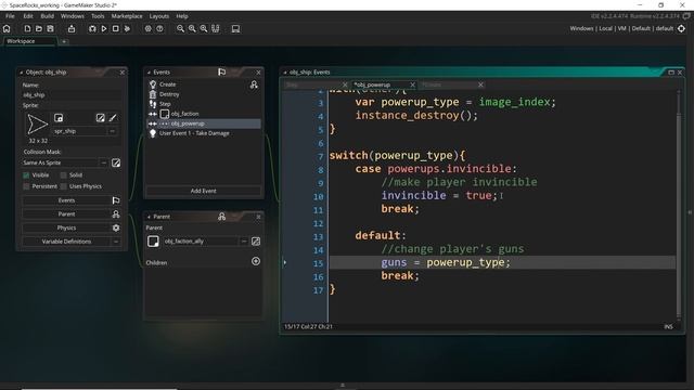 Space Mods - GML - Power-ups (1/3) - GameMaker Studio 2