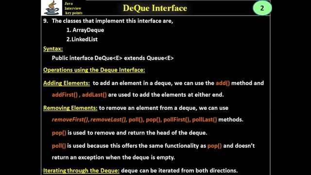 330. Java Collections - Deque Interface смотреть онлайн