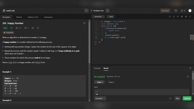 happy number leet code 202 javascript #programming #loop #while #node.js #education #codinglife смотреть онлайн