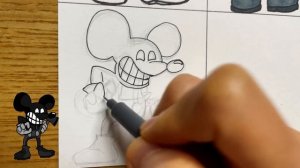 Drawing FRIDAY NIGHT FUNKIN' MODS - Mickey Mouse / Corrupt Mouse / Wednesday' Infidelity