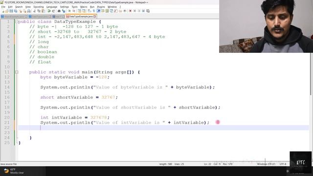 How to use short, byte, int, long, char, boolean, float and double in java | DineshDTC смотреть онлайн