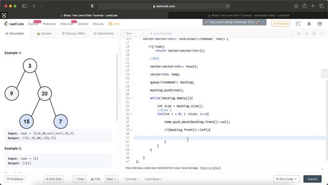 102. Binary Tree Level Order Traversal | Leetcode Solution | Breadth First Search смотреть онлайн