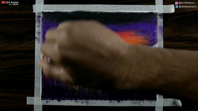 Step by Step Colourful Landscape Drawing with Oil Pastels смотреть онлайн