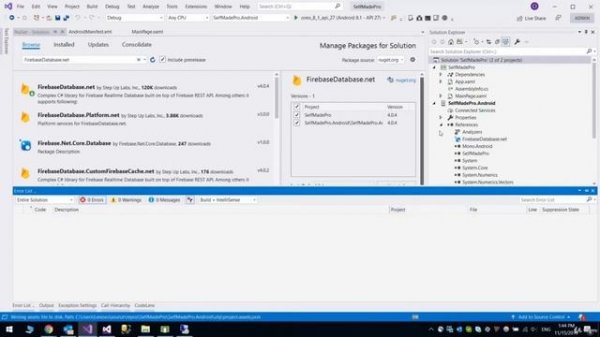 Урок 2. Firebase. Создание, настройка и подключение в Xamarin Forms приложении