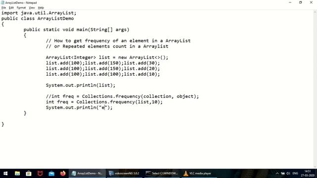 Java ArrayList find frequency of an element смотреть онлайн
