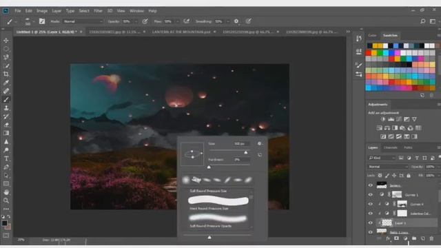 How to make lantern at mountain effect - Photoshop Manipulation CC 2018 смотреть онлайн