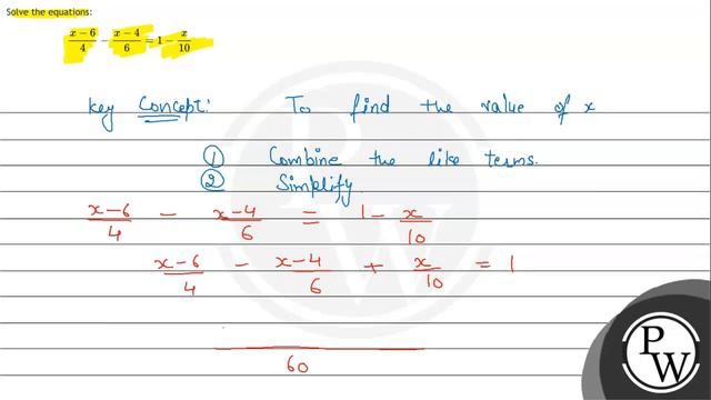 Solve the equations: \[ \frac{x-6}{4} \div \frac{x-4}{6}=1-\frac{x}{10} \] смотреть онлайн