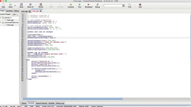AGK app game kit 2.0 tutorial #3: inputs and controls смотреть онлайн