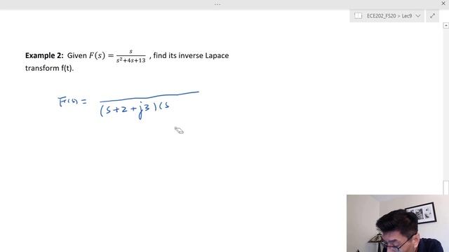 ECE202_Lec9_Part 3 Inverse Laplace Transform of Proper F(s) with Complex Poles смотреть онлайн