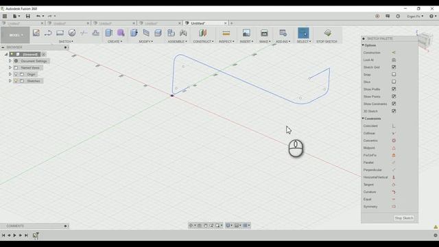 Fusion 360 - Scetch - 3 (Project Include) - Инструменты Проекции и 3D скетчи смотреть онлайн