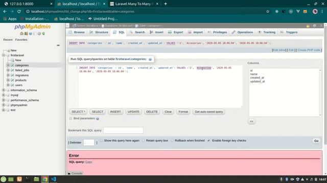 Laravel Reltionships (hasMany and belongsTo), Relationship between Product and Category смотреть онлайн