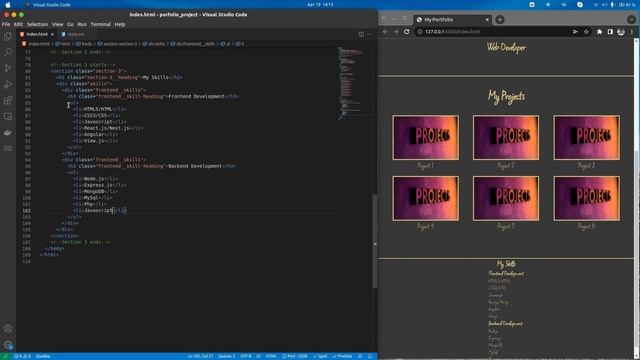 Portfolio website using html, css, javascript, Section-3 My skills, Part-4 смотреть онлайн