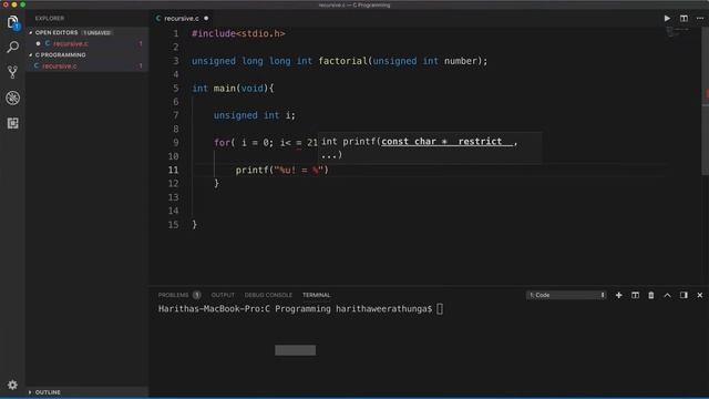 C Programming 14 - Recursive function смотреть онлайн