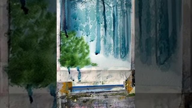 Как нарисовать вечерний лес... смотреть онлайн