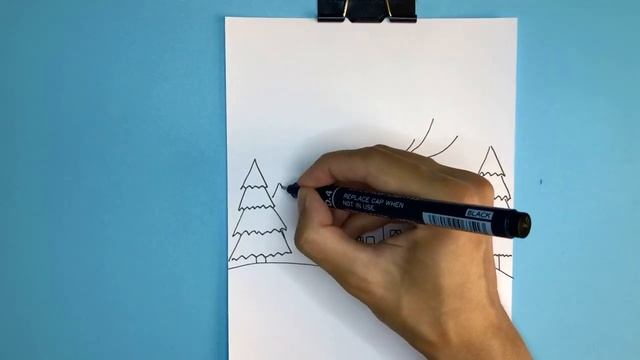 Как нарисовать зимний лес / Дом в зимнем лесу / Рисунки для детей смотреть онлайн