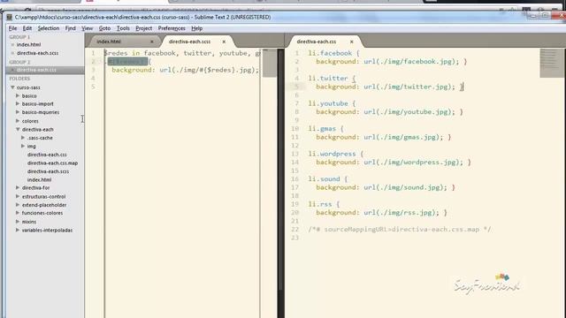 16 - Directiva Each - Curso Básico de Sass смотреть онлайн