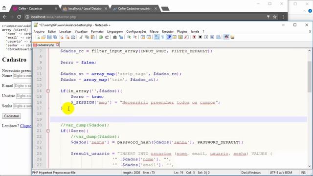 Validar com PHP o Formulário Cadastrar Usuário смотреть онлайн
