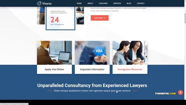 Visarzo Immigration and Visa Consulting WordPress Theme coaching visa agent Easy Create Website смотреть онлайн
