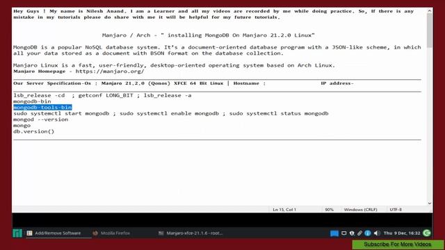 Manjaro / Arch - installing MongoDB On Manjaro 21.2.0 Linux смотреть онлайн