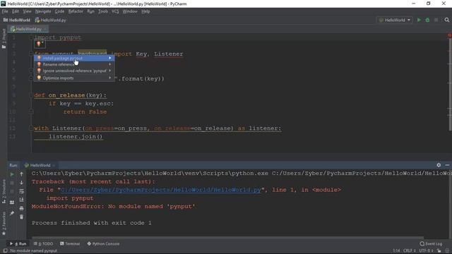 Install Pynput In Pycharm 2018.3 смотреть онлайн