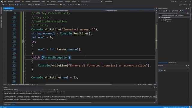 Try e Catch per gestire Exceptions - C# TUTORIAL ITALIANO 09 смотреть онлайн