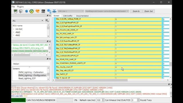 Changing EMM Lighting Parameters With DDT4ALL On Clio IV  - Settings Explained