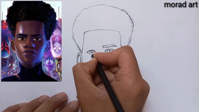 How to draw Miles Morales face with pencil in an easy way?? смотреть онлайн
