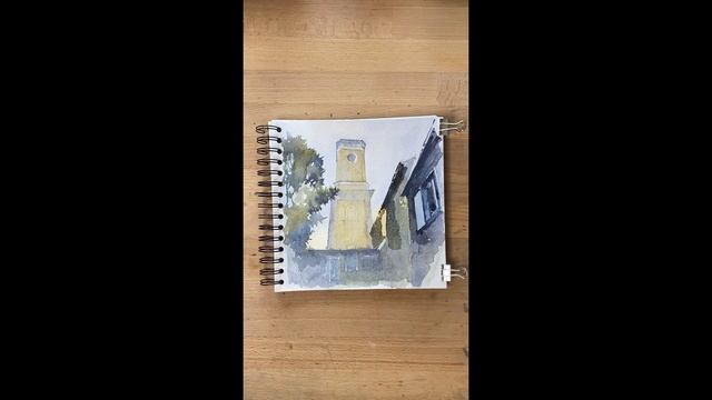 Watercolor Urban Sketching. The Church of Èze, France. Let's sketch together! смотреть онлайн