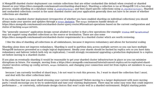 Databases: mongodb - mongos - query a mix of sharded and unsharded collections / databases? смотреть онлайн