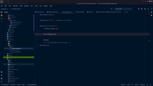 Découverte de Laravel 10 : Moteur de template Blade смотреть онлайн