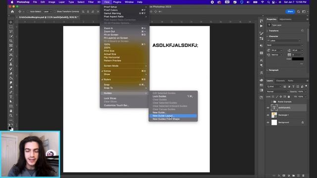 Beginner Photoshop Tutorial | Aligning with Grids, Guides, and Margins смотреть онлайн