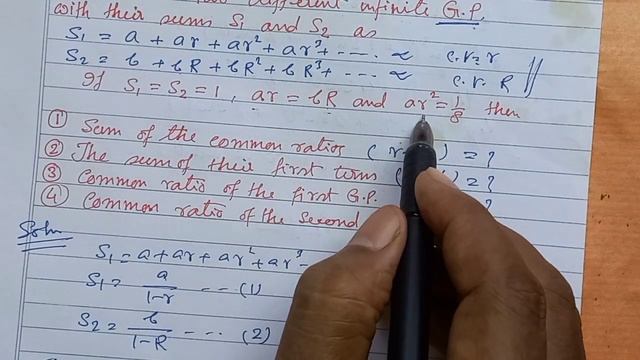 consider two different infinite GP with sum S_1 & S_2 as s_1=a+ar+ar^2+.. S_2=b+bR+bR^2+.. смотреть онлайн