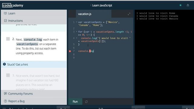 Learn Javascript 2017, Loops, Looping by hand, Codecademy смотреть онлайн