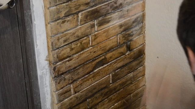 Кирпич из гипсокартона. Покраска и затирка швов. смотреть онлайн