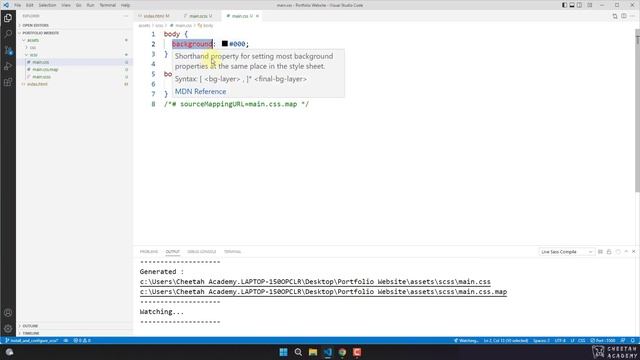 Convert Figma Portfolio to Responsive HTML Website: 2-2-Install and configure SASS смотреть онлайн