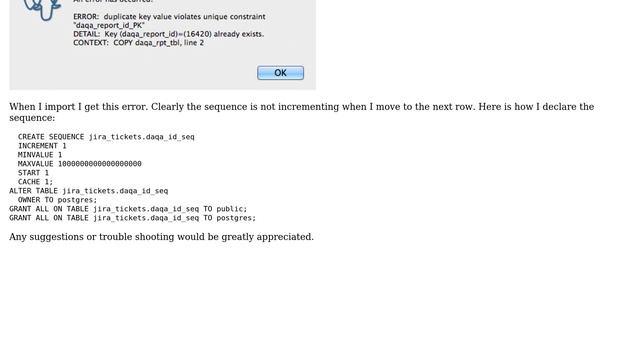 Databases: Import using pgAdmin3 produces ERROR: duplicate key value violates unique constraint смотреть онлайн