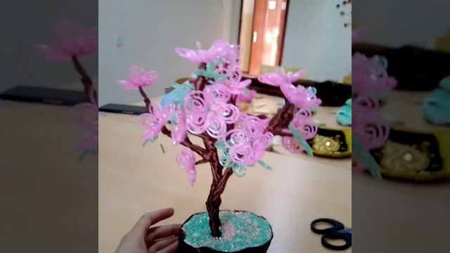 Дерево из бисера. Biserdan yasalgan daraxt. смотреть онлайн