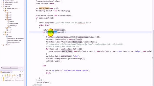 Java OpenCV Face Detection in WebCam video feed. Results displayed in a JPanel video. смотреть онлайн