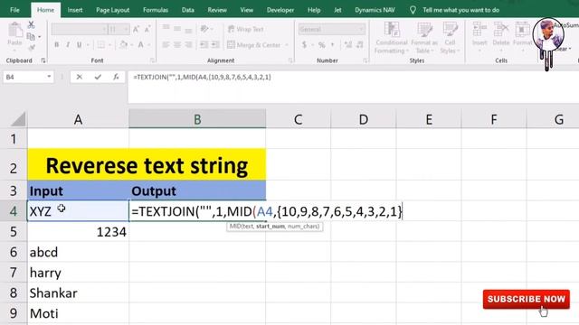 How to Reverse Text String in Excel смотреть онлайн