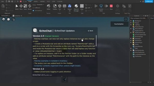 How to make a Custom Chat with Commands Panel | Roblox Studio