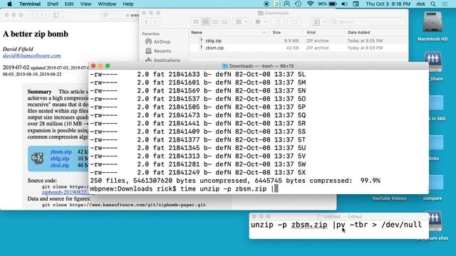 Decompressing a Zip Bomb on a Mac смотреть онлайн