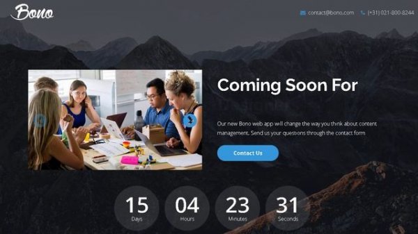 Bono - Coming Soon Page Template | Themeforest Templates