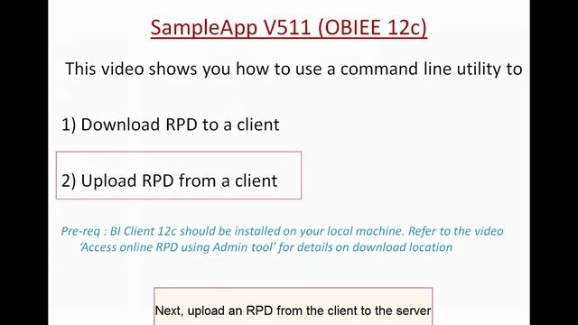 V511 OBI 12.2.1 : Upload / Download RPD using command line смотреть онлайн